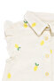 Girl's Ecru Yellow Lemon Printed Shorts Muslin 2-Piece Set - 4