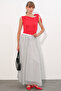 Women's Long Polka Dot Skirt 8080 - White
