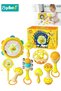 9PCS Baby Rattle Toy Set, Infant Teething Toys with Musical Drum Set, Baby Musical Toys, Newborn Sensory Toys Gifts, Early Educational Toy Set for 0-36 Months Boys Girls