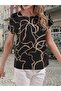  Women's Short Sleeve Crew Neck Single Jersey Patterned Blouse - 2