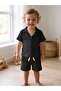 Cotton Waffle Fabric Shirt with Buttons, Summer Shorts Set, Ages 1-5 - 2