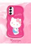 Samsung Galaxy A14 Compatible Case Camera Protector Red Silicone Couple Phone Case Kitty Pattern - 2
