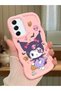 Samsung Galaxy S21 Fe Compatible Case Camera Protector Pink Silicone Couple Phone Case Cartoon Pattern