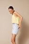 Halter Neck Balloon Crop Top with Window Detail Yellow - 3