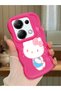 Redmi Note 13 Pro 4g Compatible Case Camera Protector Red Silicone Couple Phone Case Kitty Pattern