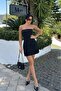 Black Strapless Pocket Look Mini Dress - 2Y2322 - 2