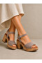 Mink Suede Women's Platform Heeled Sandals – Genuine Leather Lined Thick Heel Summer Shoes - 5