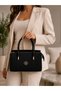Women's Glittery Hand and Shoulder Bag with Adjustable Strap and Gold Detail, Evening Dress and Daily Shoulder Bag - 2