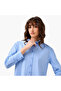 Regular Fit Poplin High Low Shirt with Stripes - 6
