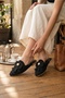 Women's Lace Mesh Mule Slippers, Stylish and Comfortable Black Slippers Suitable for Indoor and Outdoor Use - 2