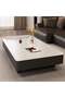 Coffee Table Living Room Home Simple Style Light Luxury White Slate + Black Cabinet 140*60cm