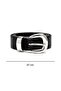 Black Shk3014 Women's Mini D Shape Thin Faux Leather Waist Belt with Silver Buckle and Strap - 3