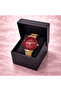 Red Dial Crystal Women’s Watch Gold Mesh Strap Elegant - 2