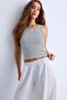 3 Pieces of Ribbed Fitted Viscose Blended Strappy T-Shirt - 5