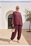 Pike Modal Shalwar Trousers Model Oversize Suit – Plum - 2