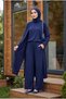 Women's Combed Cotton Hijab 3-Piece Set Long Cardigan Tunic Pants