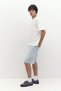 Nakışlı baggy denim bermuda şort - 5