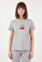 Patterned Cotton Crew Neck Capri Pajama Set Pajama Set 65790787 - 3