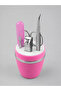 Pink Manicure Pedicure Care Set Tweezers Nail Clippers Scissors File - 3