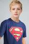 Superman Licensed Regular Fit Elastic Waist Shorts 2-Piece Navy Blue Pajama Set for Boys H8145A826Hs - 4