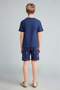 Superman Licensed Regular Fit Elastic Waist Shorts 2-Piece Navy Blue Pajama Set for Boys H8145A826Hs - 7