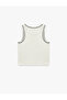 Crew Neck Sleeveless Ribbed Undershirt with Stitching Detail - 2