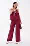 Women's Lace Detailed Rope Strap Blouse and Trousers Set 260587 - - 2