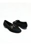 Women's Genuine Leather Ballerinas Black Suede - 3