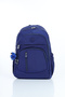 Vital Series Waterproof Navy Blue Crinkle Fabric Multi-Compartment Casual Backpack - Stylish School and Travel Bag with Plush Accessories