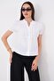 Women's Short Sleeve Shirt with Ruffle Collar 260460 - 4
