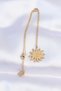 316L Steel Chain Gold Color Eye Sun Design Necklace - 2