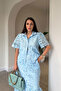 طقم قميص وتنورة مبطن من الداخل - إنتاج خاص - أزرق - 3