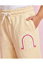 Girls Yellow Placement Print Track Pants - 7