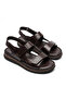 Genuine Leather Unisex Orthopedic Sandals Bitter Brown Soft Sole Velcro Comfort Summer Daily Slippers - 4