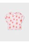 Girl's Pink Sun Patterned Cotton T-Shirt 8-18 Years Pudra - 3