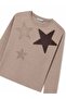 Girl's Star Printed Children's Sweatshirt 8-18 Years Old Brown - 2
