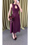 Plum Drop Collar Linen Textured Dress - 2Y2025133 - 2