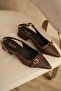 Mooien - 5cm Two Buckle Short Heeled Shoes Skin Brown - 4
