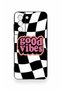 Samsung-S21Fe Compatible Black Good Vibes Patterned Silicone Case - 2