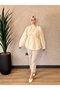 3464 Collar Pleated Detailed Shirt Beige - 3