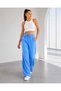 Women's High Waist Drawstring Tied Lightweight Textured Loose Trousers - 6