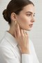 Yellow Color Stone Hoop Earrings Women's Bijouterie Stylish and Modern Design - 3