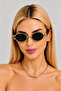 Oval Metal Frame Women's Sunglasses Uv Protection Black Frame