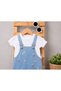 Floral Embroidered T-Shirt and Denim Salopet 2-Piece Baby Girl Set - 4