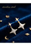 Brass Gold Color Zircon Stone Polar Star Model Earrings