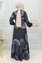 Aerobin Patterned Dress Dark Blue - 5