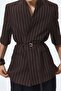 Short-sleeved linen-blend blazer - 3