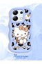 Redmi Note 13 4g Compatible Case with Camera Protector Blue Silicone Couple Phone Case Kitty Pattern - 2