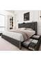 Nexus Wingback Storage Bed Frame - Solid Wood Slats - 2
