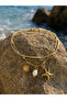 Starfish Sun Figured Steel Anklet - Gold Color Summer Anklet - 2